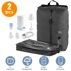 Vacuum Bags with Pump Packing Organizers for Clothing Luggage Backpack Suitcase (Option: DarkGrey)